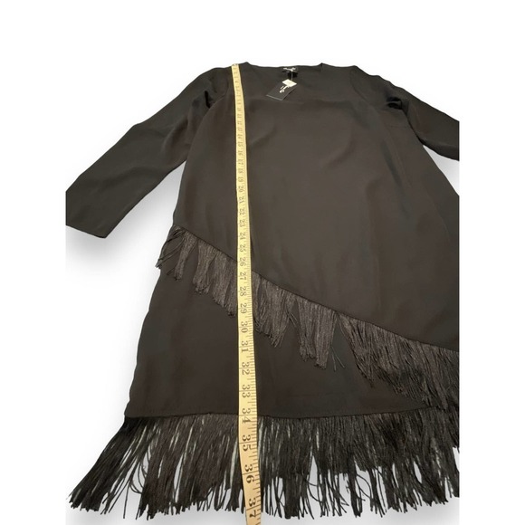 NWT Anna Cai V-neck Dress with Diagonal Fringe Women's L - Picture 6 of 10